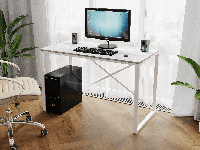 Компьютерный стол Лофтовый, офисный стол из ЛДСП 140х75х60 см Белый-Бетон.