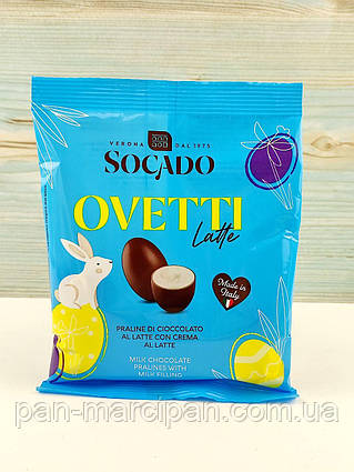 Шоколадні яйця з молочним кремом Socado Ovetti Latte 110 г Італія