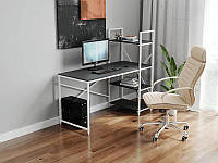 Компьютерный стол Лофтовый, офисный стол из ЛДСП 100х75х60 см Белый-Антрацит
