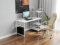 Компьютерный стол Лофтовый, офисный стол из ЛДСП 100х75х60 см Белый