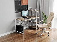 Компьютерный стол Лофтовый, офисный стол из ЛДСП 120х75х60 см Белый-Аликанте