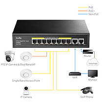 PoE-комутатор 10-портовий некерований Cudy GS1010PE 8 портів PoE+ гігабітний 120W (73-00502), фото 2