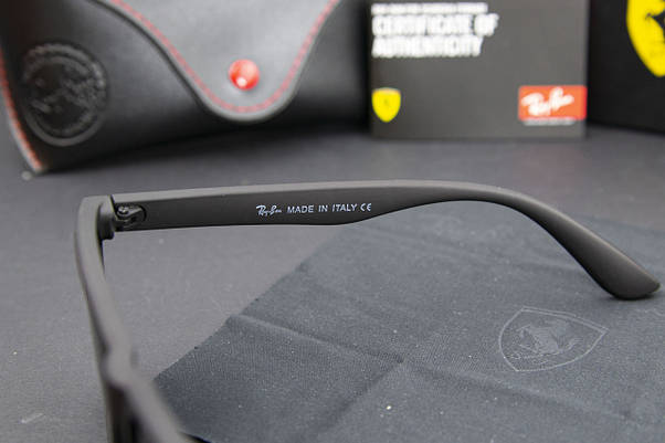 Сонцезахисні окуляри RAY BAN Ferrari поляризаційні UV400 (арт. 21136) чорні/глянсова оправа, фото 3