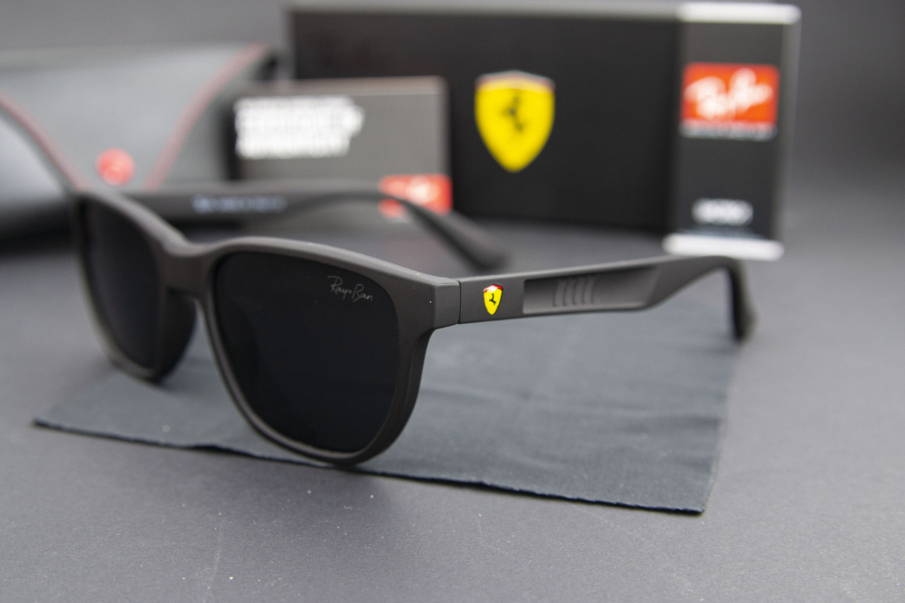 Сонцезахисні окуляри RAY BAN Ferrari поляризаційні UV400 (арт. 21136) чорні/матова оправа