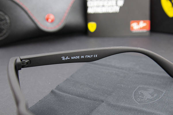 Сонцезахисні окуляри RAY BAN Ferrari поляризаційні UV400 (арт. 21136) чорні/матова оправа, фото 5