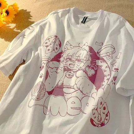 Футболка Аніме Meow | by жіноча | T-shirt Anime Meow