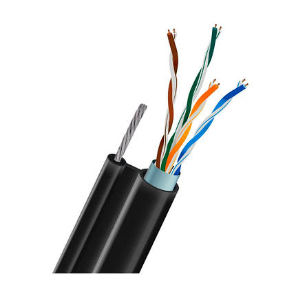 Кабель вита пара FTP CAT5E CU 0.51 LDPE Outdoor + трос Trinix 305m (33-00039), фото 1