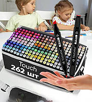 Набор скетч маркеров для рисования 262 цветов touch, Профессиональные фломастеры для скетчинга touch 262шт TRA