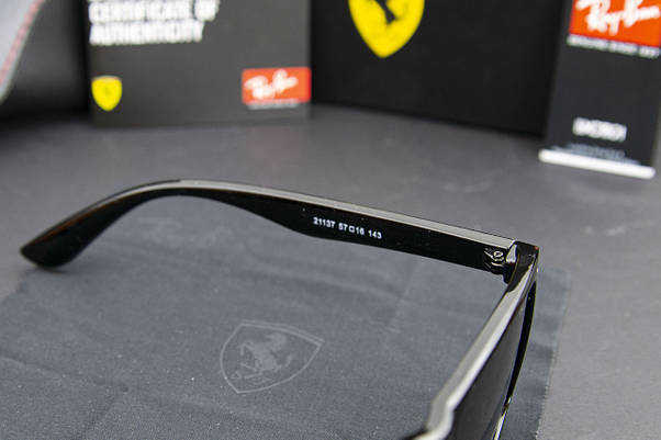 Сонцезахисні окуляри RAY BAN Ferrari поляризаційні UV400 (арт. 21137) чорні/глянсова оправа, фото 6