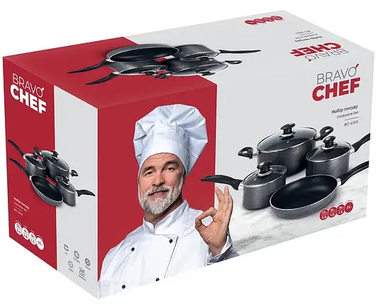 Набор посуды BRAVO CHEF 7 пр (BC-6100), фото 2