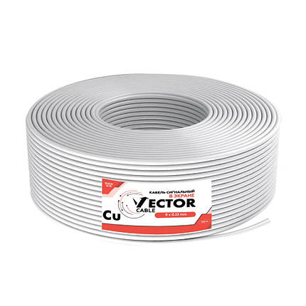 Кабель сигнальний Vector 8х0.22 Cu екран 100m (35-00026), фото 3