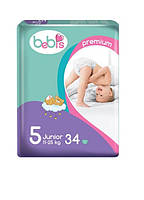 Детские подгузники с эластичными резинками Bebis Premium junior №5, 11-25 кг 34 шт