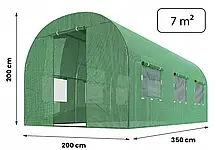 Теплиця, парник Plonos—7 м2 = 350*200*200 із 6 вікнами