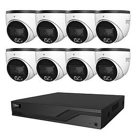 Комплект IP-відеонагляду на 8 камер TVT IP-Video Kit 8x4Mp (T) PoE: 8 купольних 4Mp відеокамер + 8-канальний 6Mp відеореєстратор