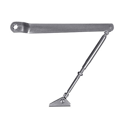 Коліно для доводчиків Dortec DT65ARM Silver з фіксацією дверей у відчиненому положенні (63-00049), фото 1