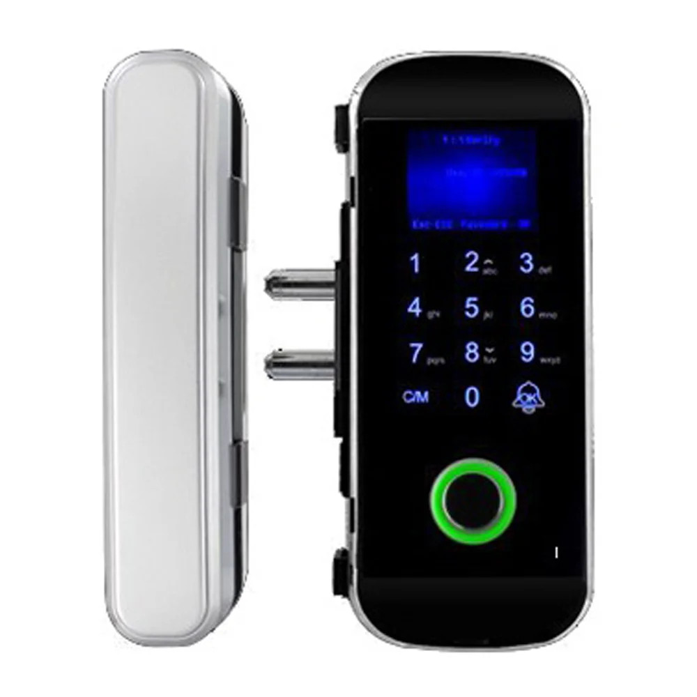 Замок біометричний автономний на скляні двері Trinix TRL-3303BG зі зчитувачем відбитків пальців і карт EM-Marine (65-00004)