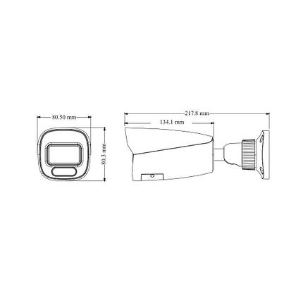 IP-відеокамера 4Mp TVT TD-9442S4-C(D/PE/AW3) Black f=2.8mm, ІЧ+LED-підсвічування, з мікрофоном (77-00373), фото 3