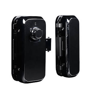 Замок біометричний автономний на скляні двері Trinix TRL-3306BTG з Bluetooth, зчитувачем відбитків пальців і карт Mifare, фото 2