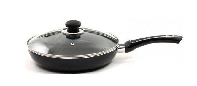 Сковорода Bohmann BH-1000-28 із мармуровим покриттям скляною кришкою 28 см (без фірмової упаковки), фото 1
