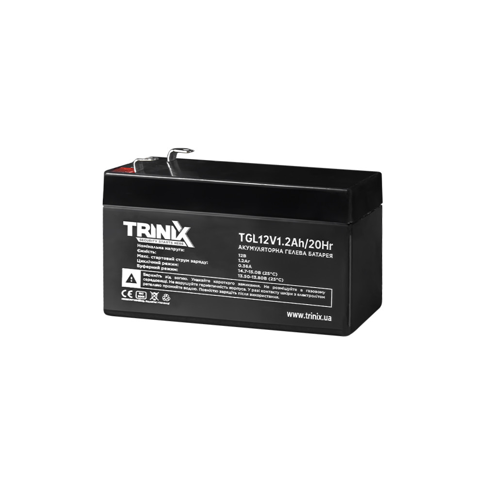 Акумуляторна батарея гелева 12В 1.2Аг Trinix TGL12V1.2Ah/20Hr GEL (44-00069)
