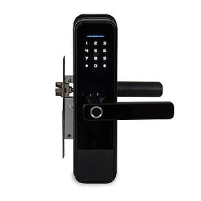 Замок біометричний автономний Trinix TRL-5305BTF Black з Bluetooth, зчитувачем відбитків пальців і карт Mifare (65-00063), фото 1