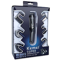 Бритва, триммер, машинка для стрижки волос головы, усов и бороды Kemei KM-600 (с подставкой) 5 Вт