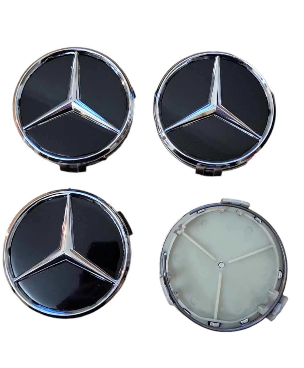 Ковпачки, заглушки на диски Mercedes-Benz 75 мм / 72 мм 220 400 01 25 з кільцями чорні