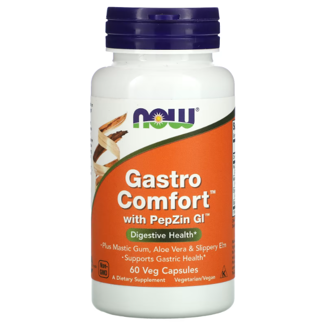 Gastro Comfort з PepZin GI NOW Foods 60 рослинних капсул, фото 1