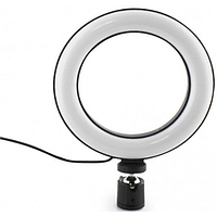 Лампа кольцевая Ring Fill Light QX-160 16 см 6 дюймов USB 3 режима освещения 8,8 Вт Черно-белая