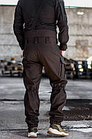 Зимові військові штани з корсетом та підтяжками Soft Shel (софтшел) чорні Хит!