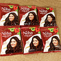 Набор индийской хны для волос (6 штук по 15 грамм) - натуральный коричневый Neha Hair Herbal Brown, 15 грамм
