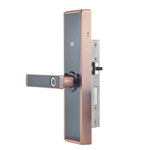 Замок біометричний автономний Trinix  TRL-5109BTF Red Bronze Left з Bluetooth, зчитувачем відбитків пальців і карт Mifare, фото 2