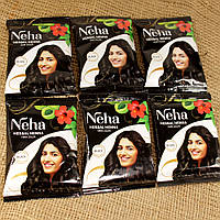 Индийская черная хна для волос (басма) Neha Hair Herbal Black (6 пачек по 10 грамм) - хна для волос