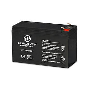 Акумуляторна батарея 12В 7.2Аг Kraft 12V7.2Ah/20Hr AGM свинцево-кислотна (44-00054), фото 1