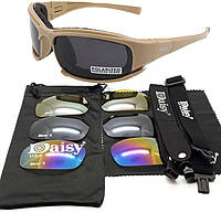 Солнцезащитные тактические очки + 7 комплектов линз Daisy X7-X койот толщина линз 2 мм svitloochey