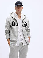 Худи Gap Logo Zip Hoodie, Light Heather Gray Size S