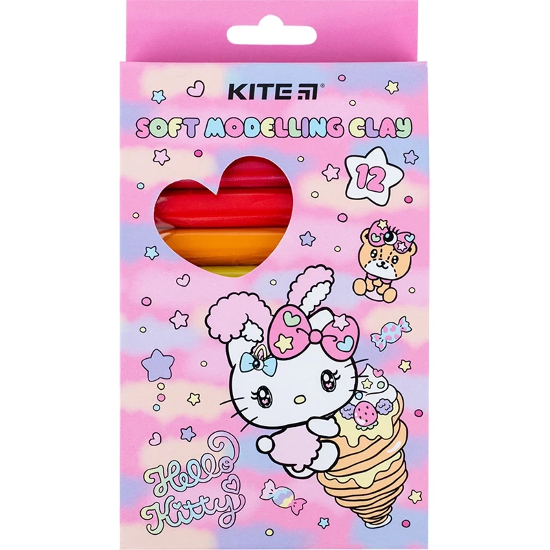 Пластилін восковий Kite Hello Kitty HK23-086, 12 кольорів, 200 г, фото 1
