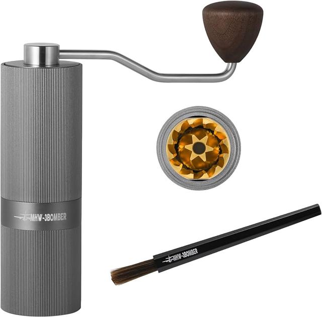 Ручная кофемолка M1 Titanium MHW-3BOMBER Racing Grey Титановие жернова Ручная кофемолка M1 Titanium MHW-3BOMBER Racing Grey Титановие жернова