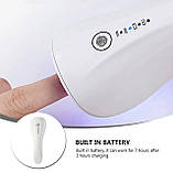 Біла портативна лампа LSQ3 ( 5 Вт.) на акумуляторі та з USB для прихвату гелевих тіпс та верхніх форм, фото 6