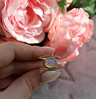 Оригинальное женское кольцо с большим камнем , цвет золото, размер 18