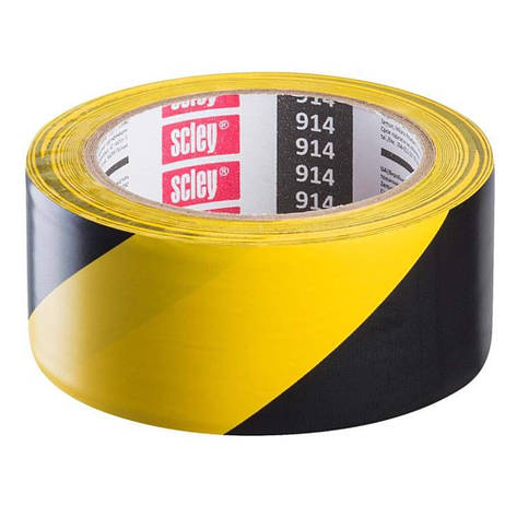 Стрічка скотч SCLEY *914* маркувально - попереджувальна 48 мм x 33 м, жовто-чорна, фото 1