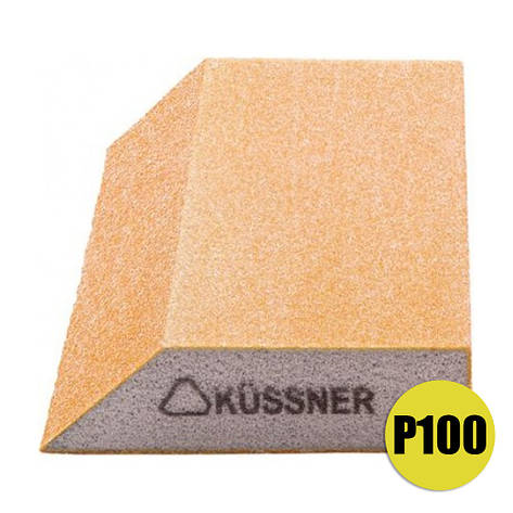 Шліфувальний брусок трапеція губка Kussner Soft P100 еластичний 125x90x25, фото 1