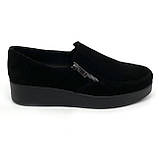 Жіночі замшеві туфлі на низькому ходу чорного кольору Zlett 2818z розмір 36, фото 4