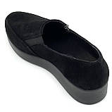 Жіночі замшеві туфлі на низькому ходу чорного кольору Zlett 2818z розмір 36, фото 5
