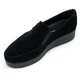 Жіночі замшеві туфлі на низькому ходу чорного кольору Zlett 2818z розмір 36, фото 8