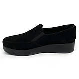 Жіночі замшеві туфлі на низькому ходу чорного кольору Zlett 2818z розмір 36, фото 2