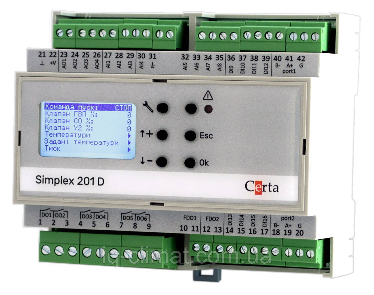 Simplex 201D вільно програмований контролер з дисплеєм, Certa (Церта)