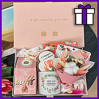 Подарочный набор на 8 марта маме, Подарок для любимой девушки с орешками, свечками и конфетами