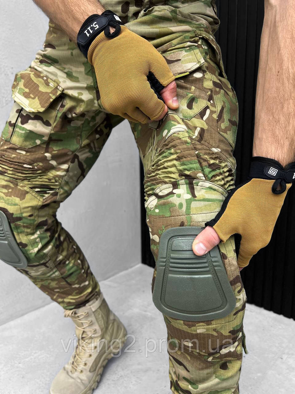 Тактические усиленные штаны G3 мультикам с наколенниками, военные штурмовые штаны камуфляж водоотводящие зсу - фото 2 - id-p2122400316