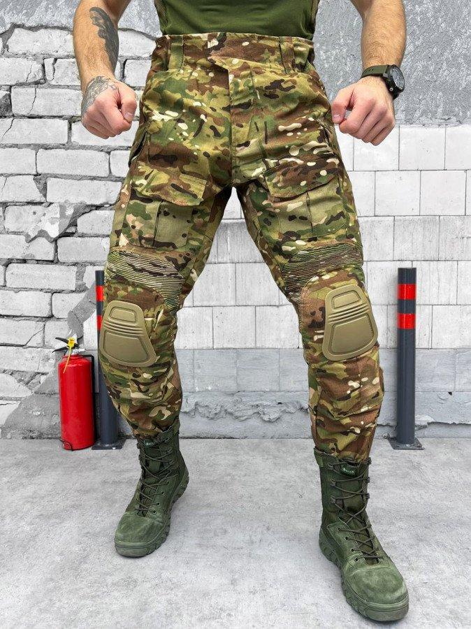 Тактические весенние армейские штаны мультикам G3 с наколенниками военные штаны рип-стоп множество карманов - фото 1 - id-p2122400318
